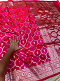 Red Banarasi Soft RANGKAAT Mashru Silk Partywear Saree