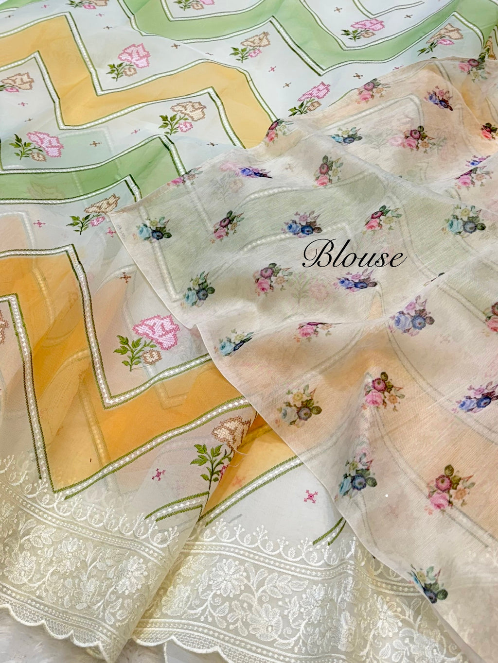 Off White Organza Silk Partywear Banaras Embroidered Lightweight Sarees
