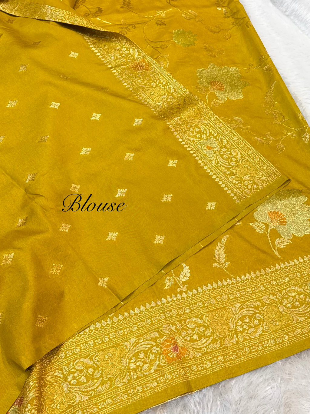 Yellow Banarasi SemiKatan Silk Partywear Saree