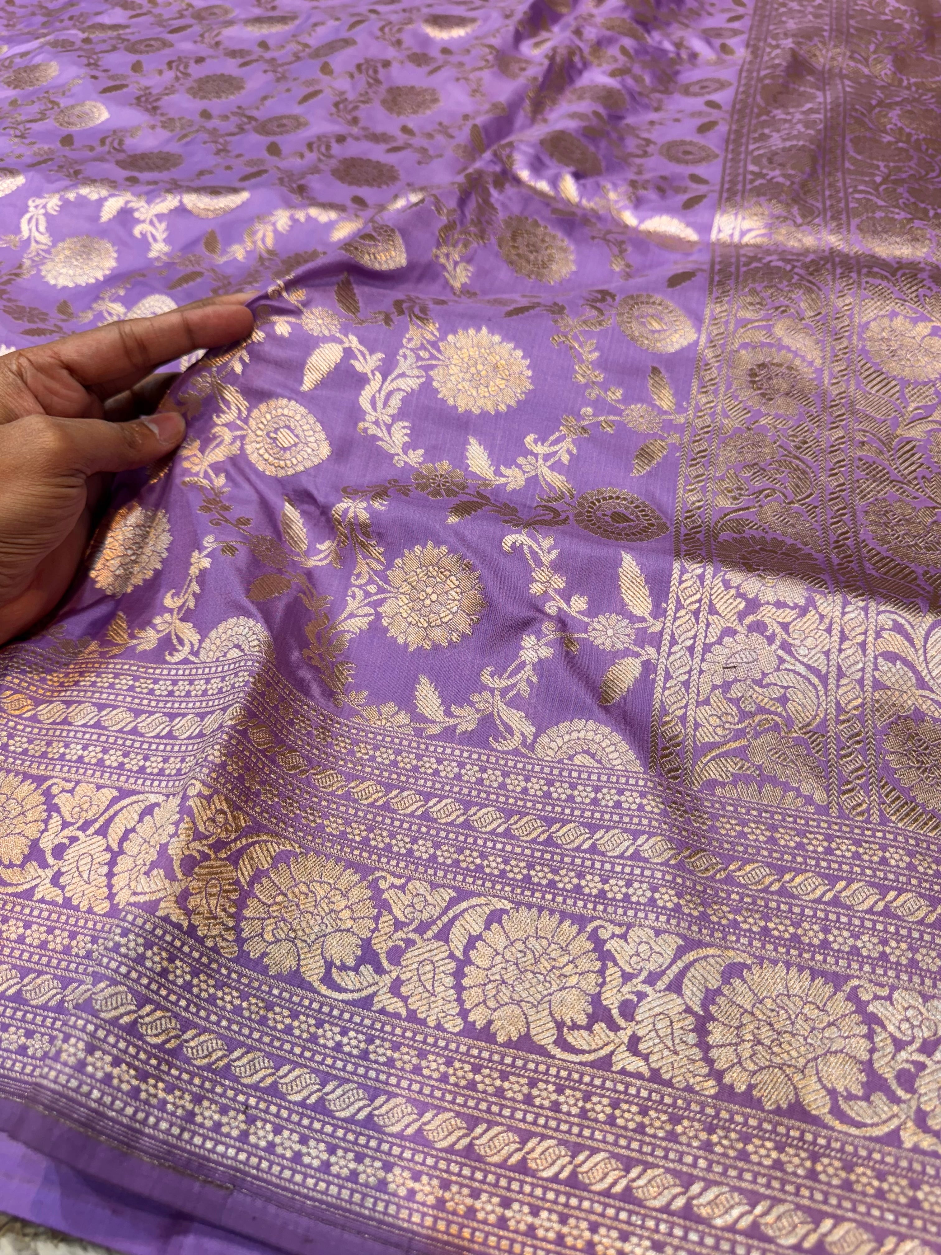 Prebook | Lavender 100% Pure Banarasi Katan Silk Saree