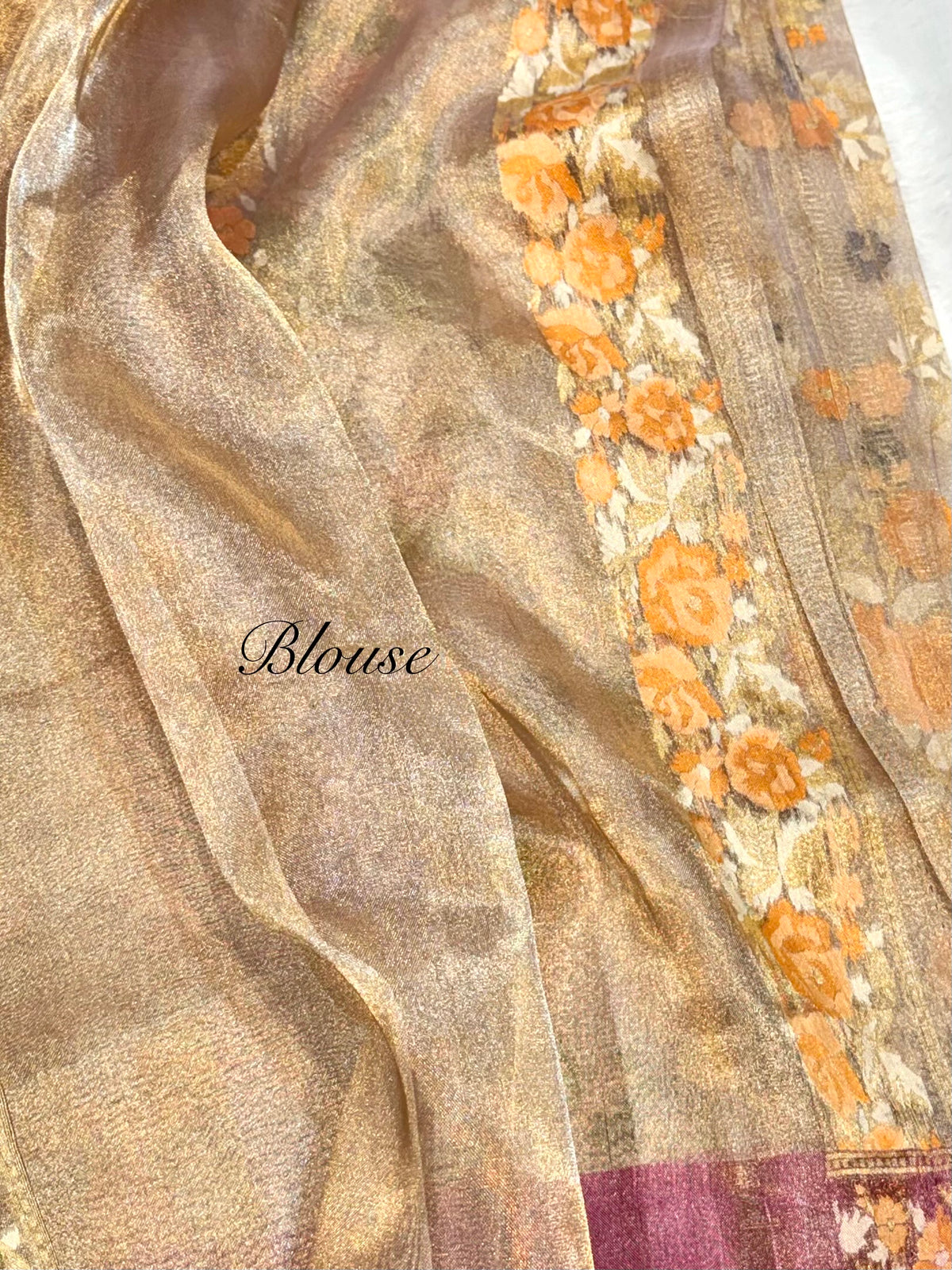 Diamond Golden Pure Ektara Banarasi Tissue Jamdani Saree