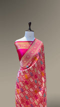 Prebook | Rani Pink 100% Pure Banaras Katan Silk Rangkaat Saree