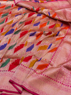 Rani Pink Exclusive Pure Banaras Katan Silk Rangkaat Saree