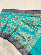 Prebook | Sea Green Pure Ektara Banarasi Kora Jamdani Saree