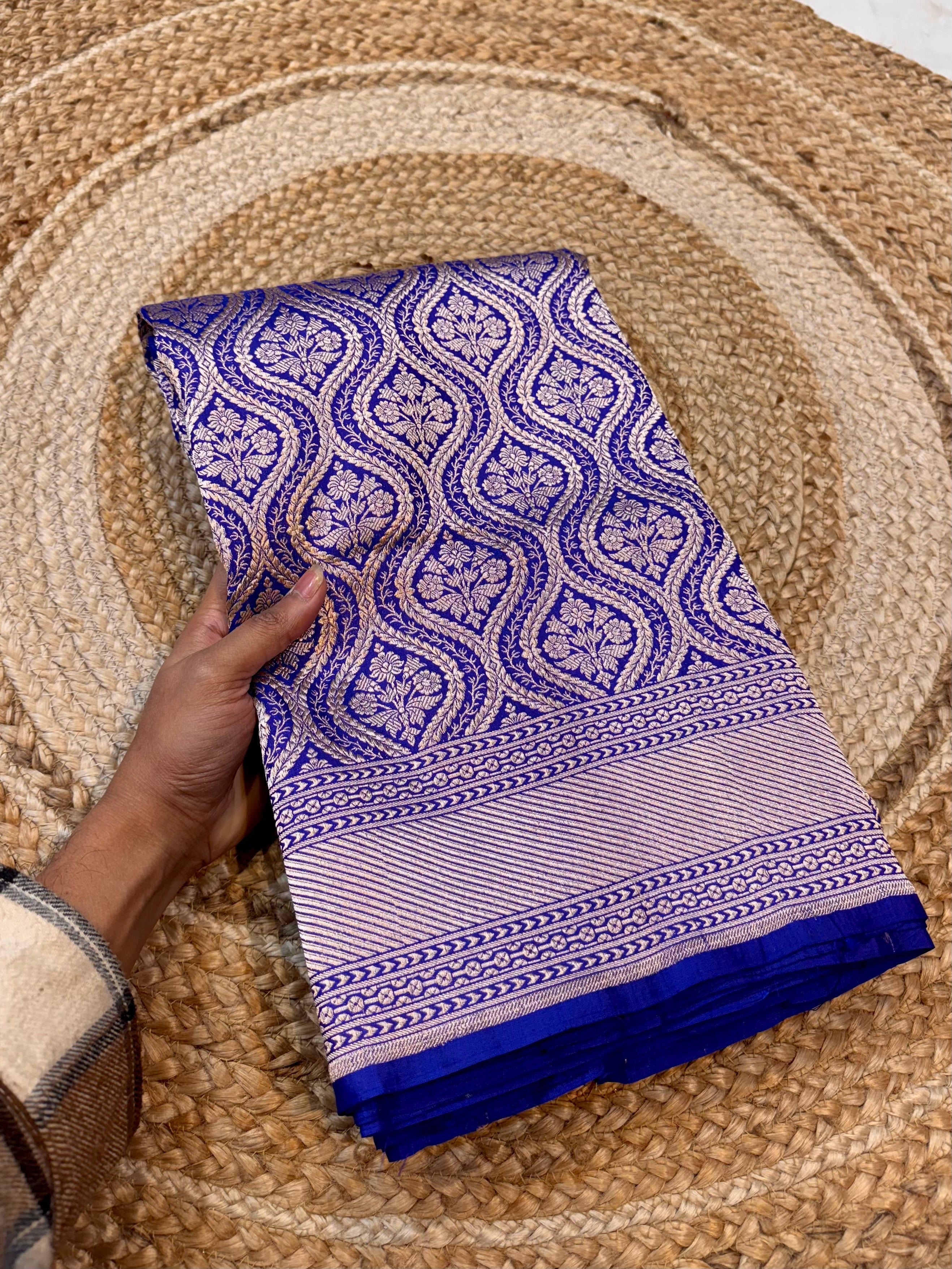 Prebook | Royal Blue 100% Pure Banarasi Katan Silk Brocade Saree