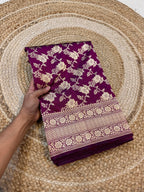 Prebook | Wine Purple 100% Pure Banarasi Katan Silk Saree