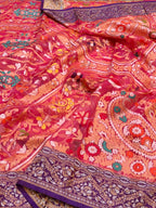 Prebook | Pink Pure Banarasi Ektara Kora Jamdani Saree