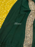 Mehendi Green Pure Banarasi Premium Khaddi Georgette Double Border Saree