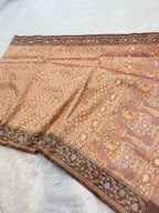 Prebook | Diamond Peach Pure Ektara Banarasi Tissue Jamdani Saree