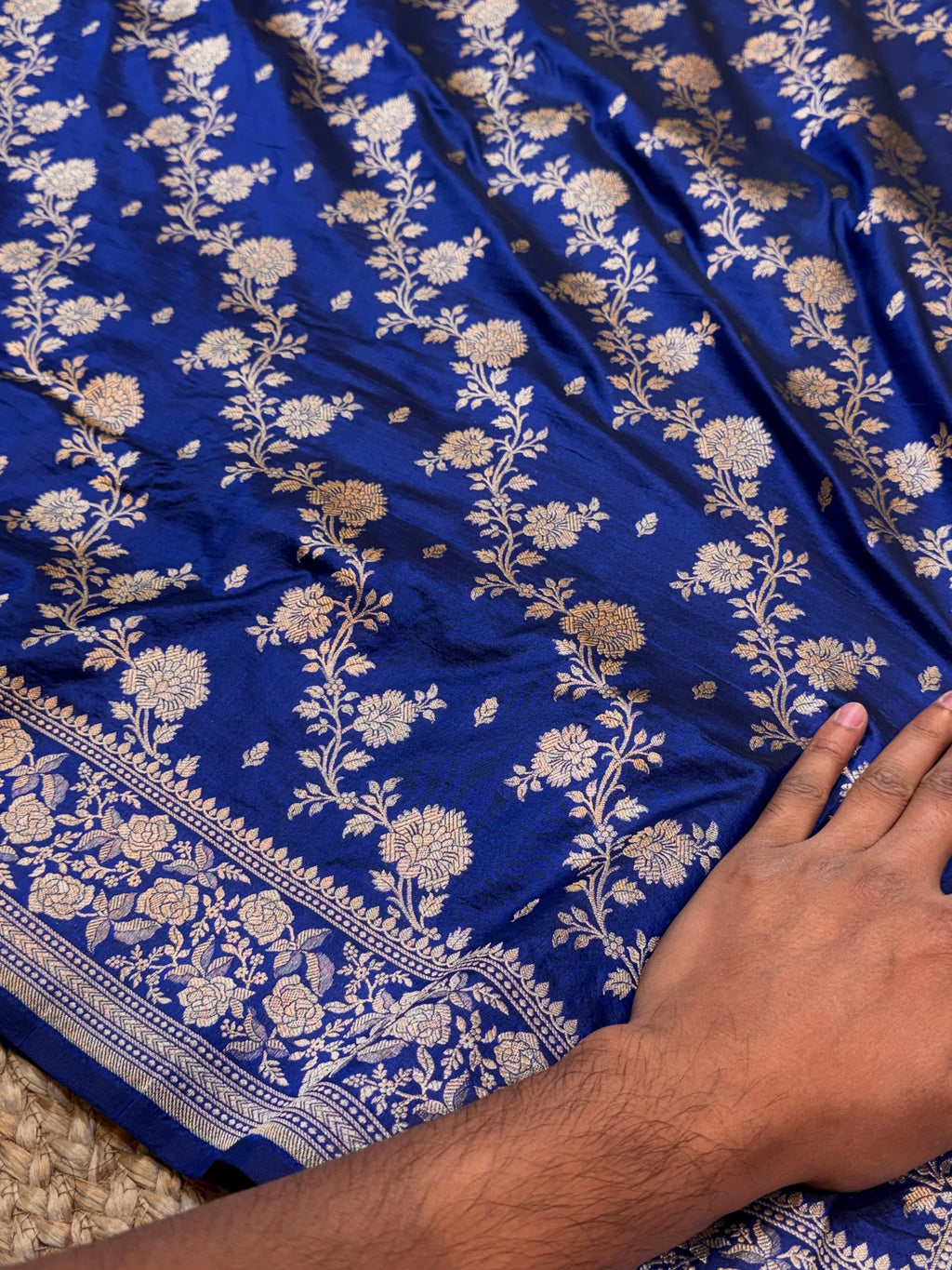 Royal Blue 100% Pure Banarasi Katan Silk Saree
