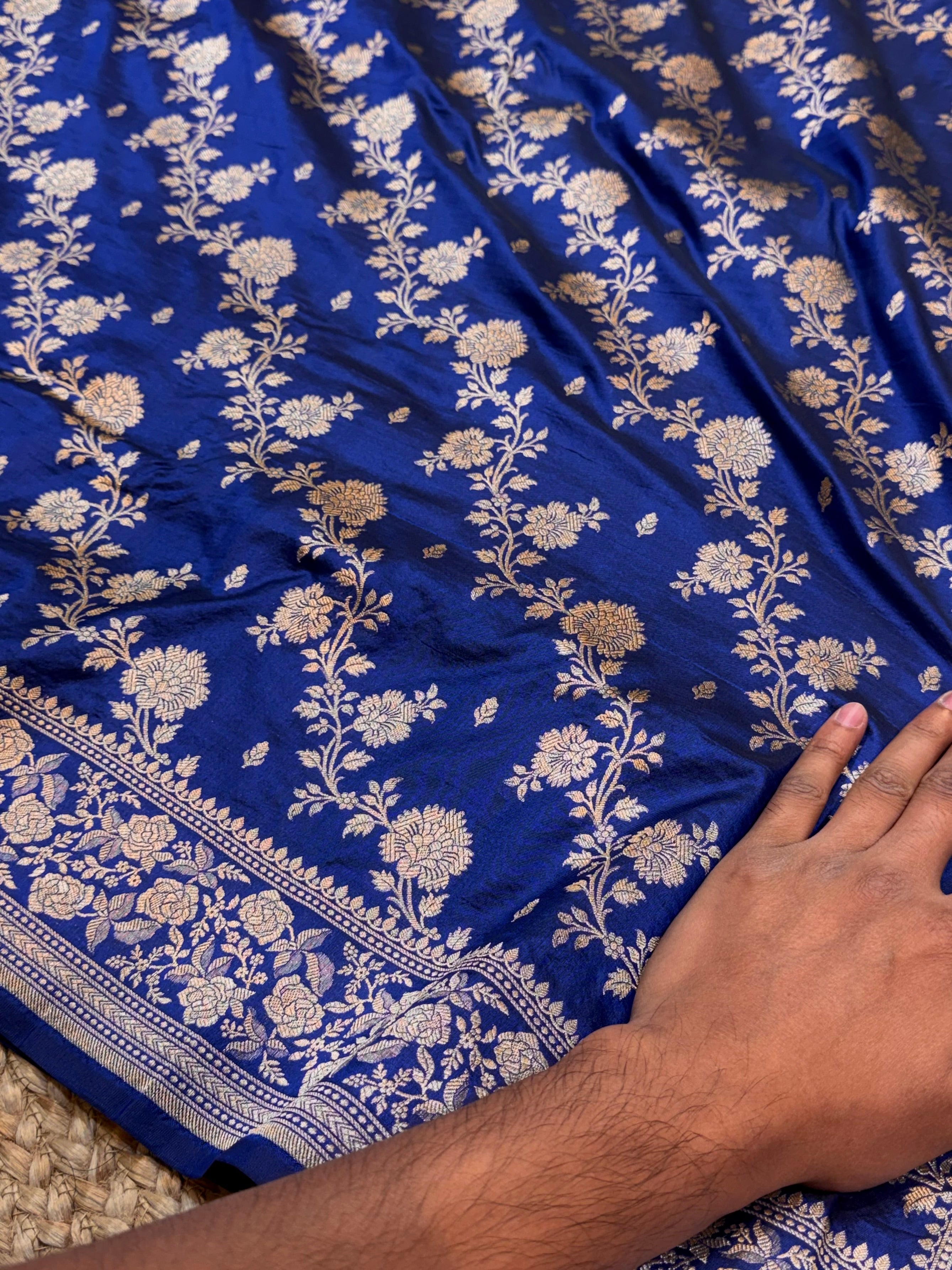 Royal Blue 100% Pure Banarasi Katan Silk Saree