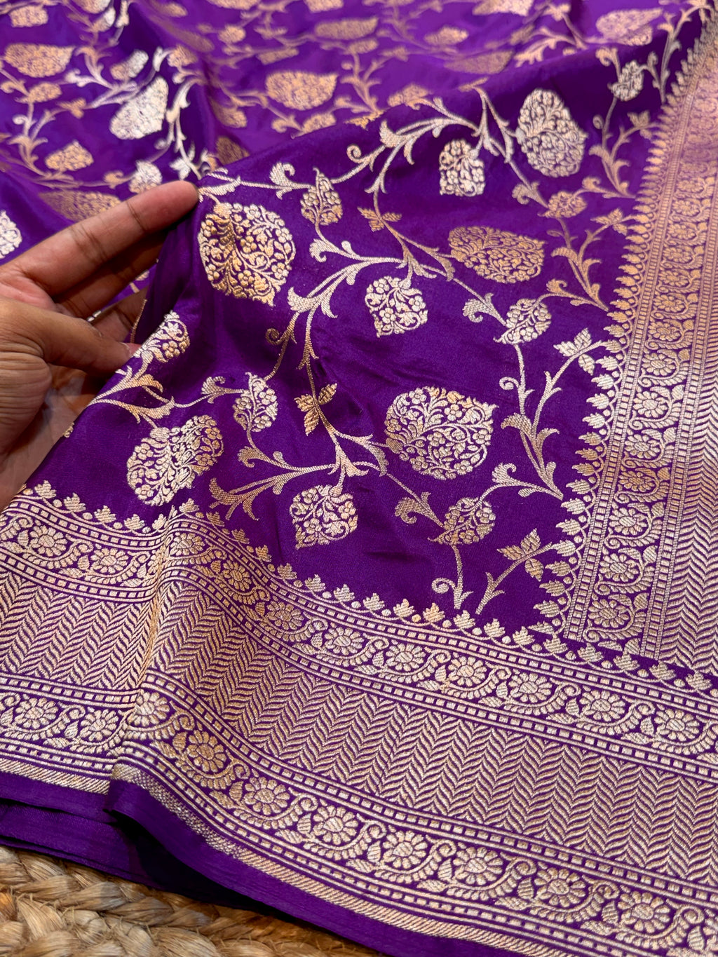 Prebook | Purple Pure Banarasi Katan Silk Saree