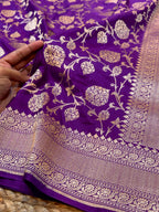 Prebook | Purple Pure Banarasi Katan Silk Saree
