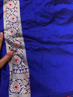 Royal Blue 100% Pure Banarasi Katan Silk Meenakari Saree