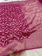 100% Pure Khaddi Georgette SHIKARGAH Saree