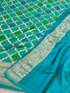 Sea Green 100% Pure Banarasi Khaddi Georgette RANGKAAT Saree