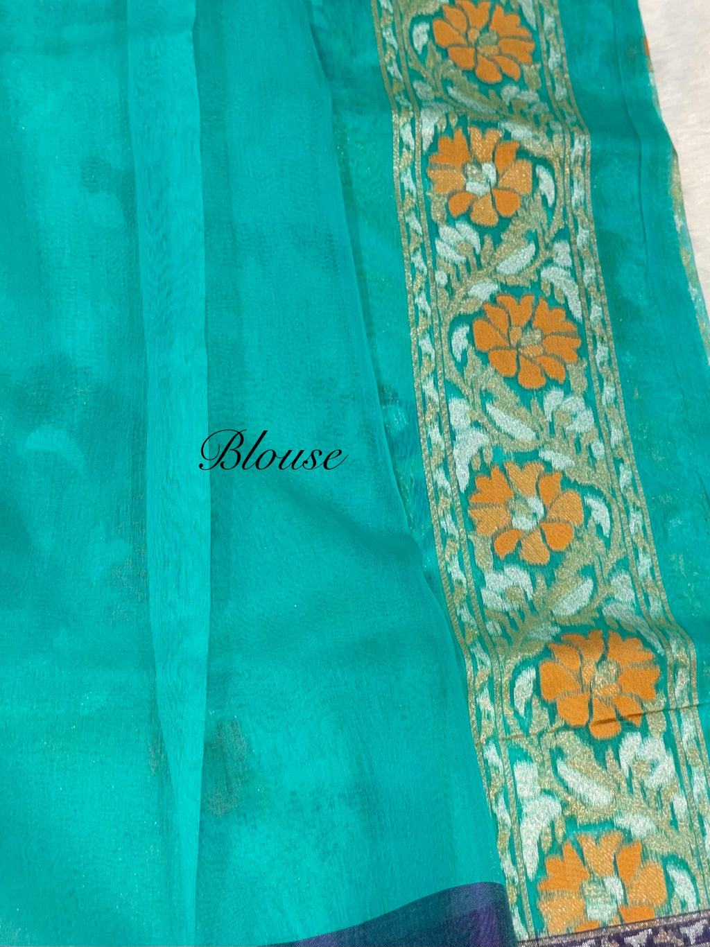 Ice Blue 100% Pure Ektara Banarasi Kora Jamdani Saree