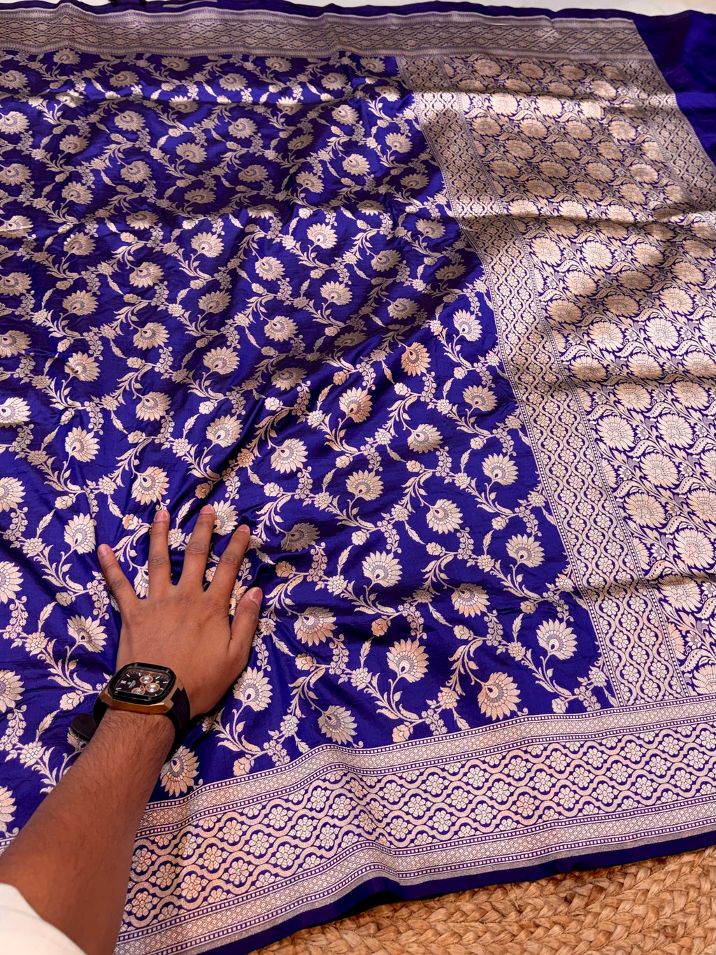 Royal Blue 100% Pure Banarasi Katan Silk Saree