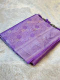 Lavender Pure Handloom Banarasi Mashru Silk Saree