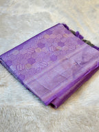 Lavender Pure Handloom Banarasi Mashru Silk Saree