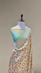 Sea Green 100% Pure Banaras Katan Silk Rangkaat Saree