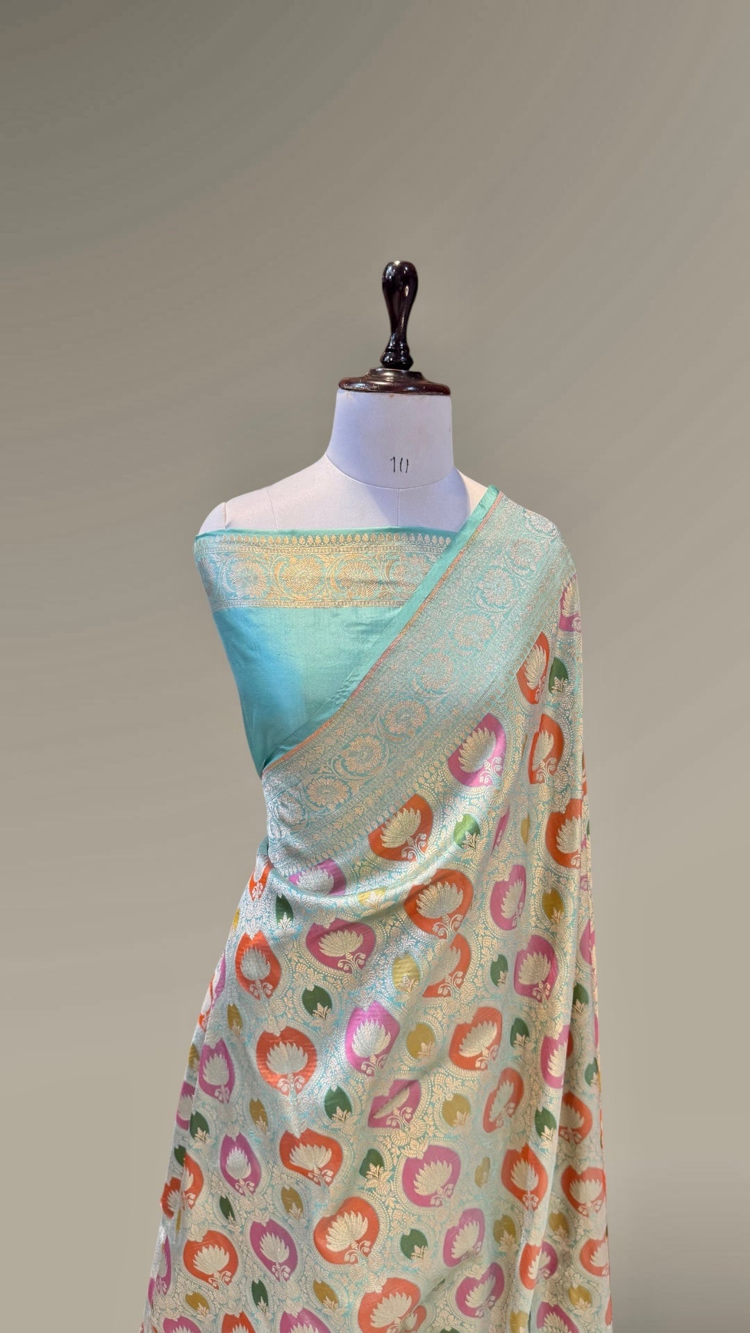 Sea Green 100% Pure Banaras Katan Silk Rangkaat Saree