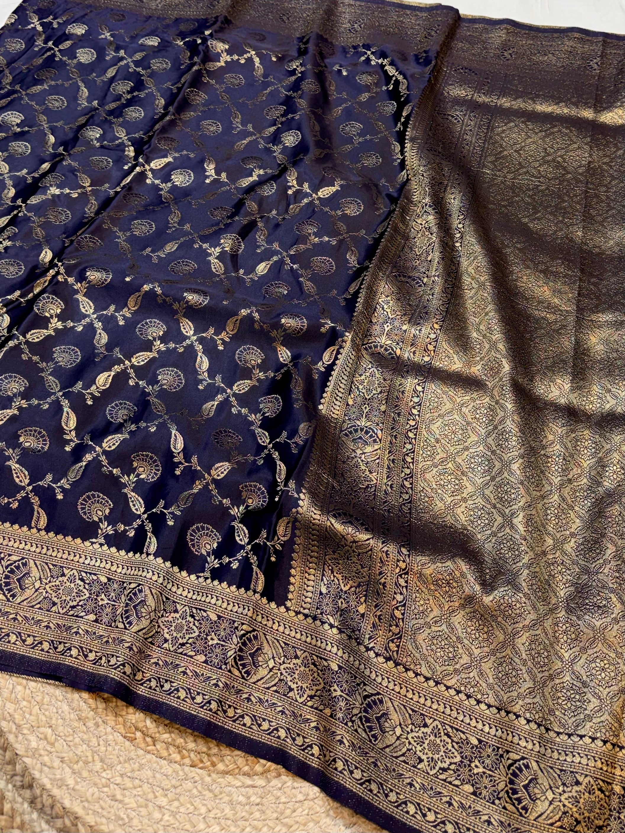 Deep Purple Banarasi Soft Mashru Silk Partywear Saree