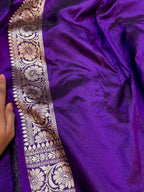 Prebook | Violet Purple 100% Pure Banaras Katan Silk Rangkaat Saree