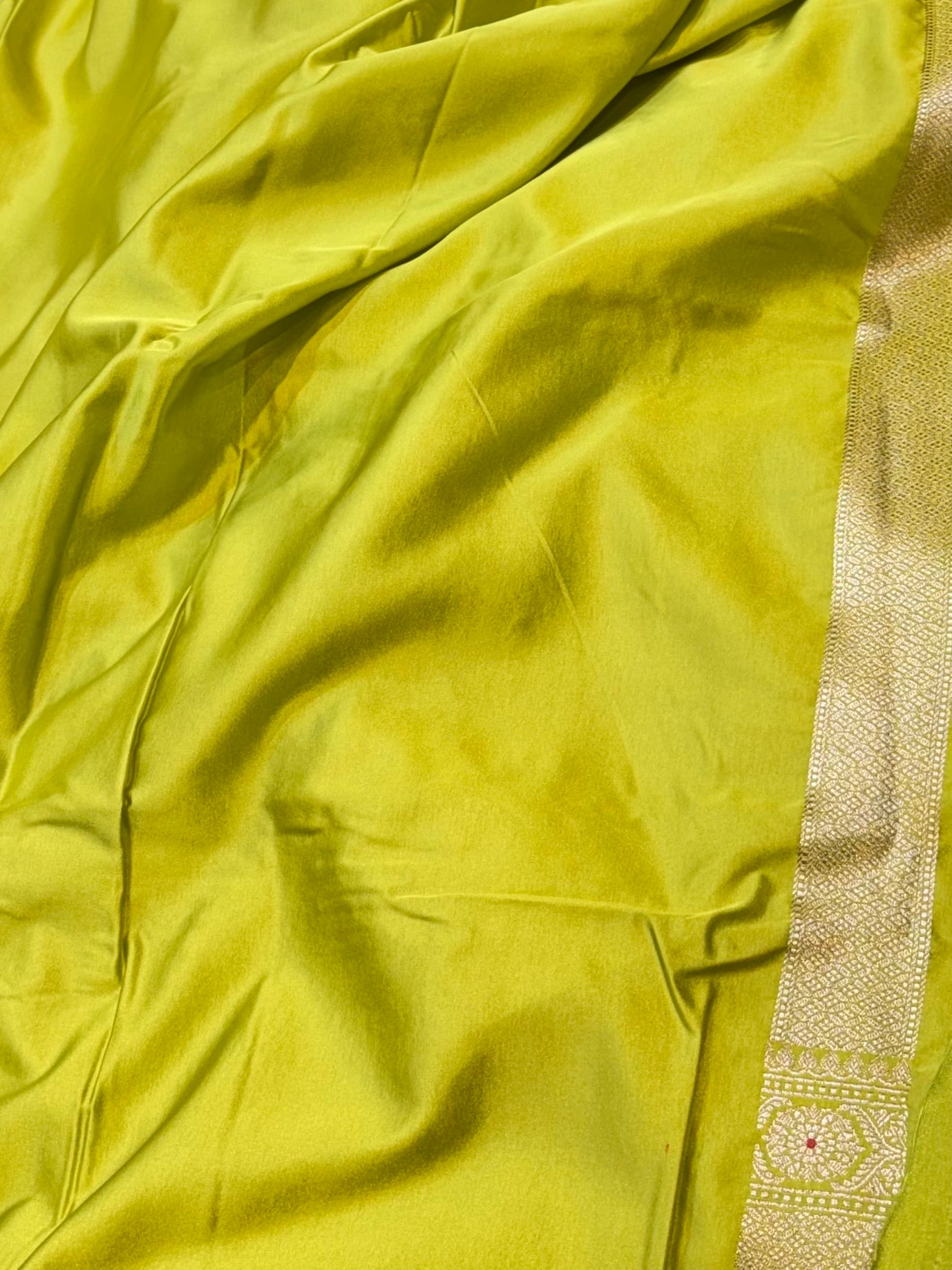 Pista Green Banarasi Soft Meenakari Mashru Silk Partywear Saree