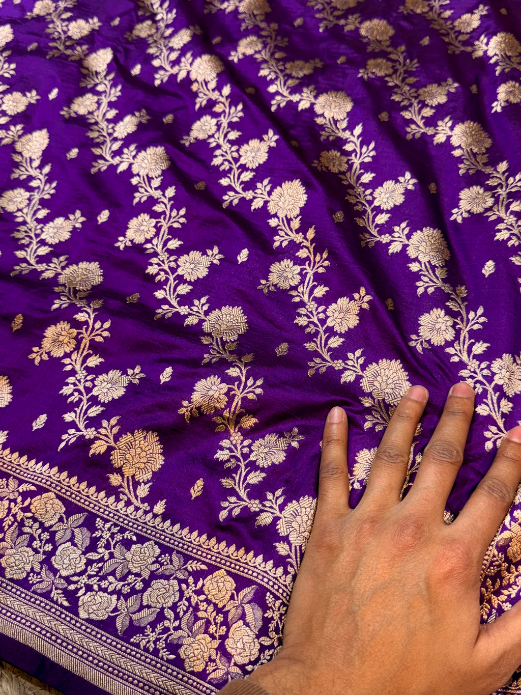 Prebook | Violet Purple 100% Pure Banarasi Katan Silk Saree