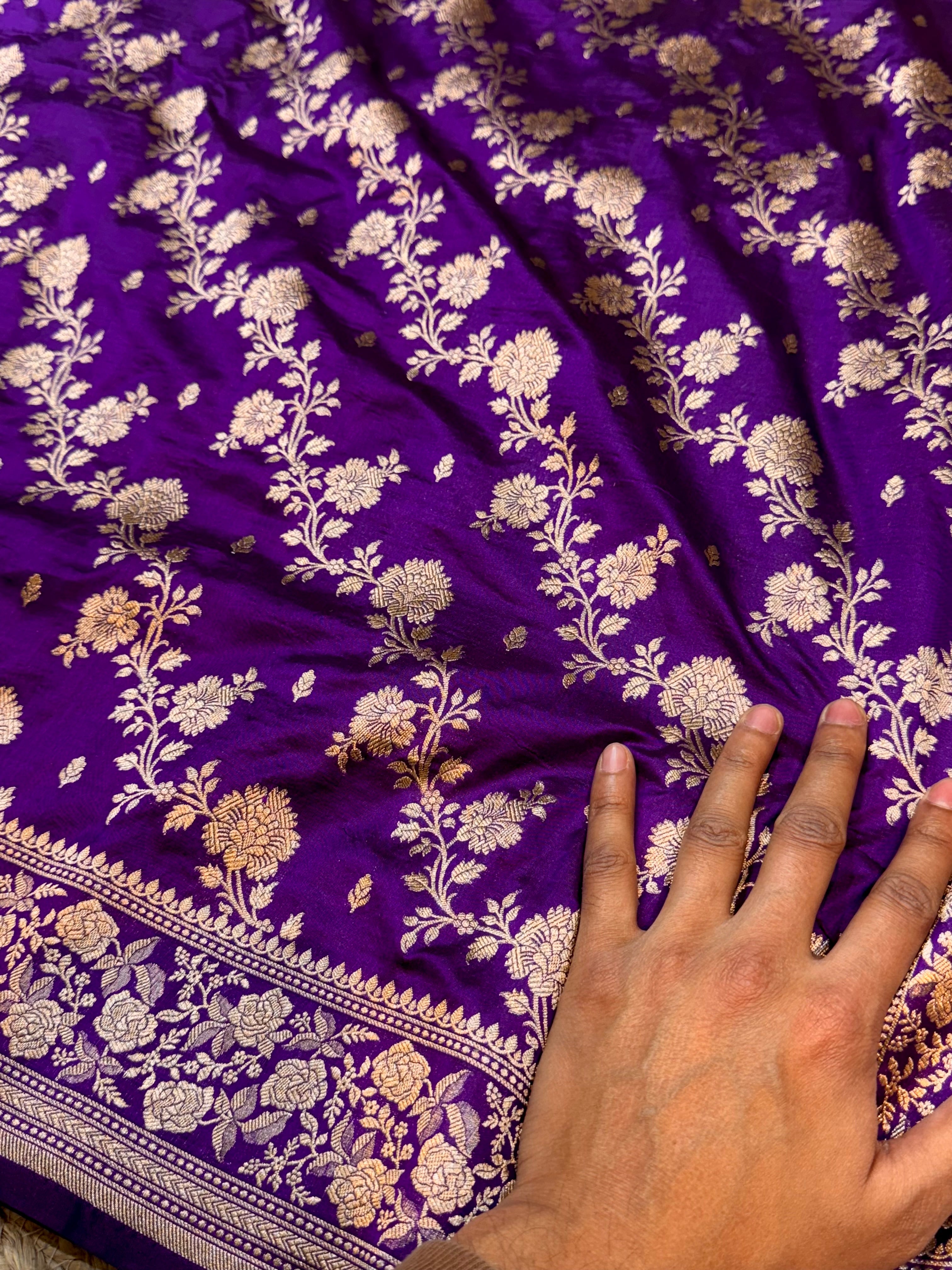 Prebook | Violet Purple 100% Pure Banarasi Katan Silk Saree
