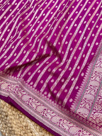 Magenta Pink Banarasi SemiKatan Silk Partywear Saree
