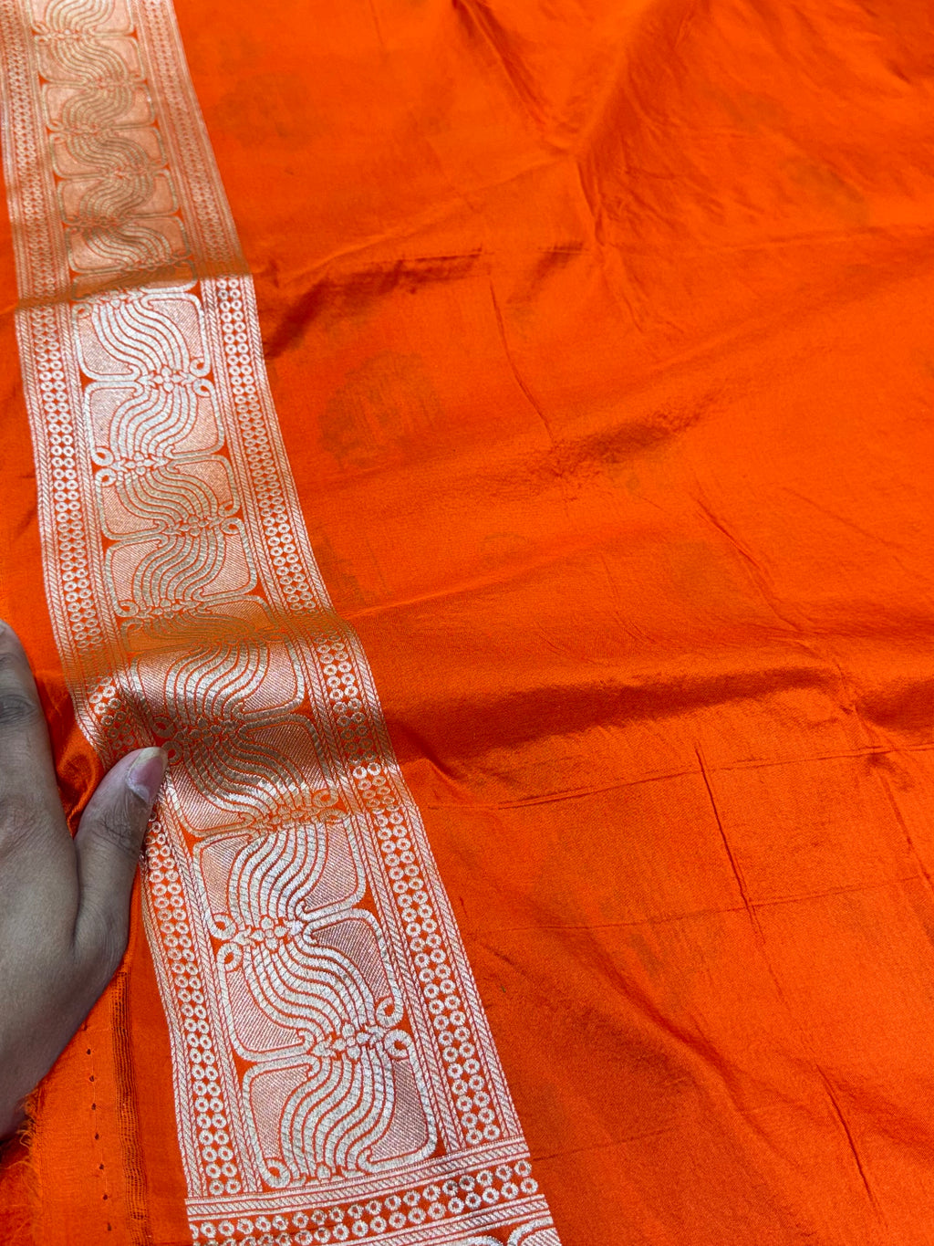 Fanta Orange 100% Pure Banarasi Katan Silk Meenakari Saree