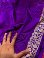 Prebook | Violet Purple 100% Pure Banarasi Katan Silk Saree