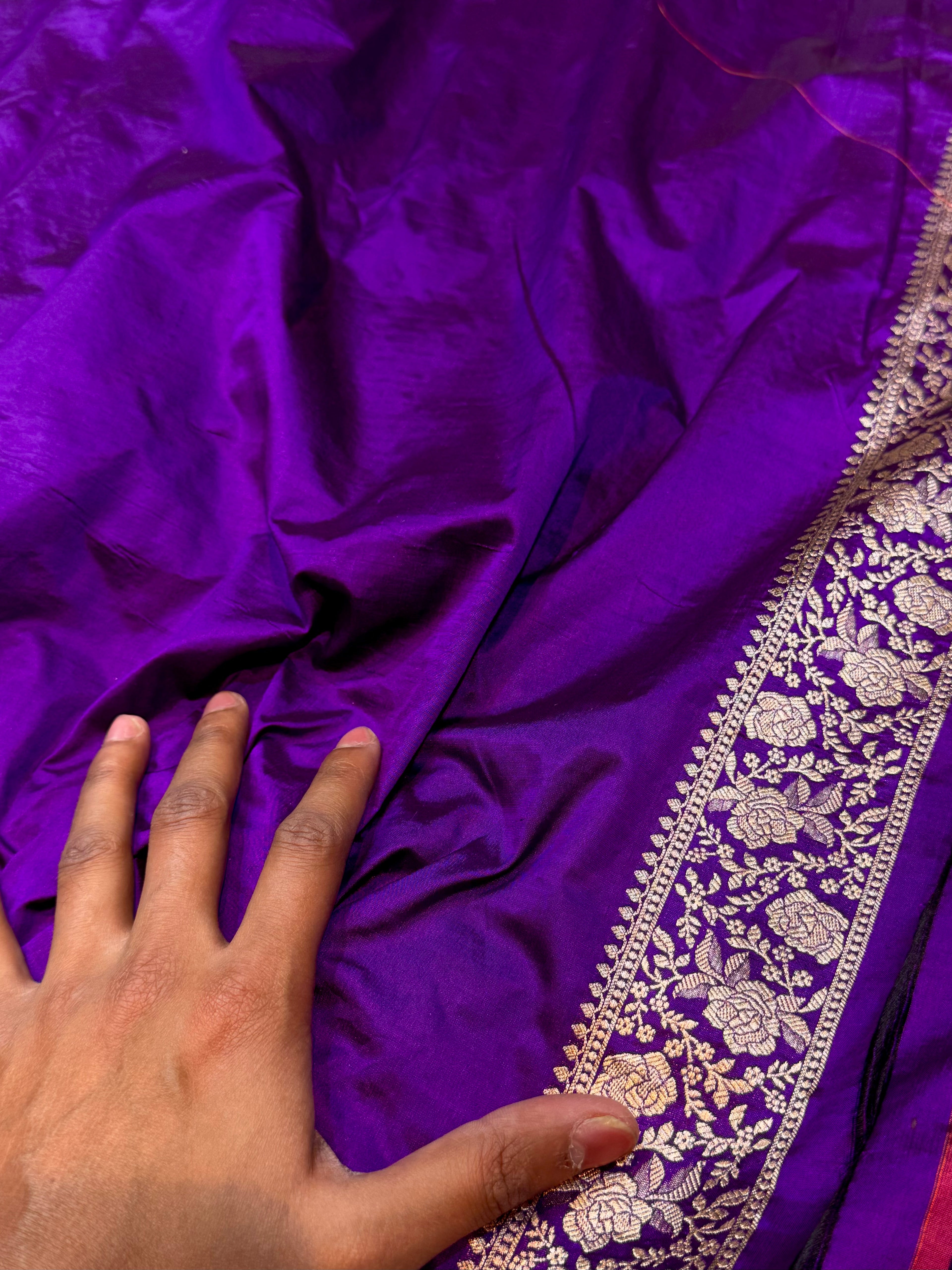 Prebook | Violet Purple 100% Pure Banarasi Katan Silk Saree