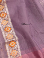 Pastel Lilac Pure Banarasi Ektara Kora Jamdani Saree