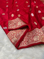 Prebook | Bridal Red 100% Pure Banaras Katan Silk Handloom Handwoven Pattu Saree