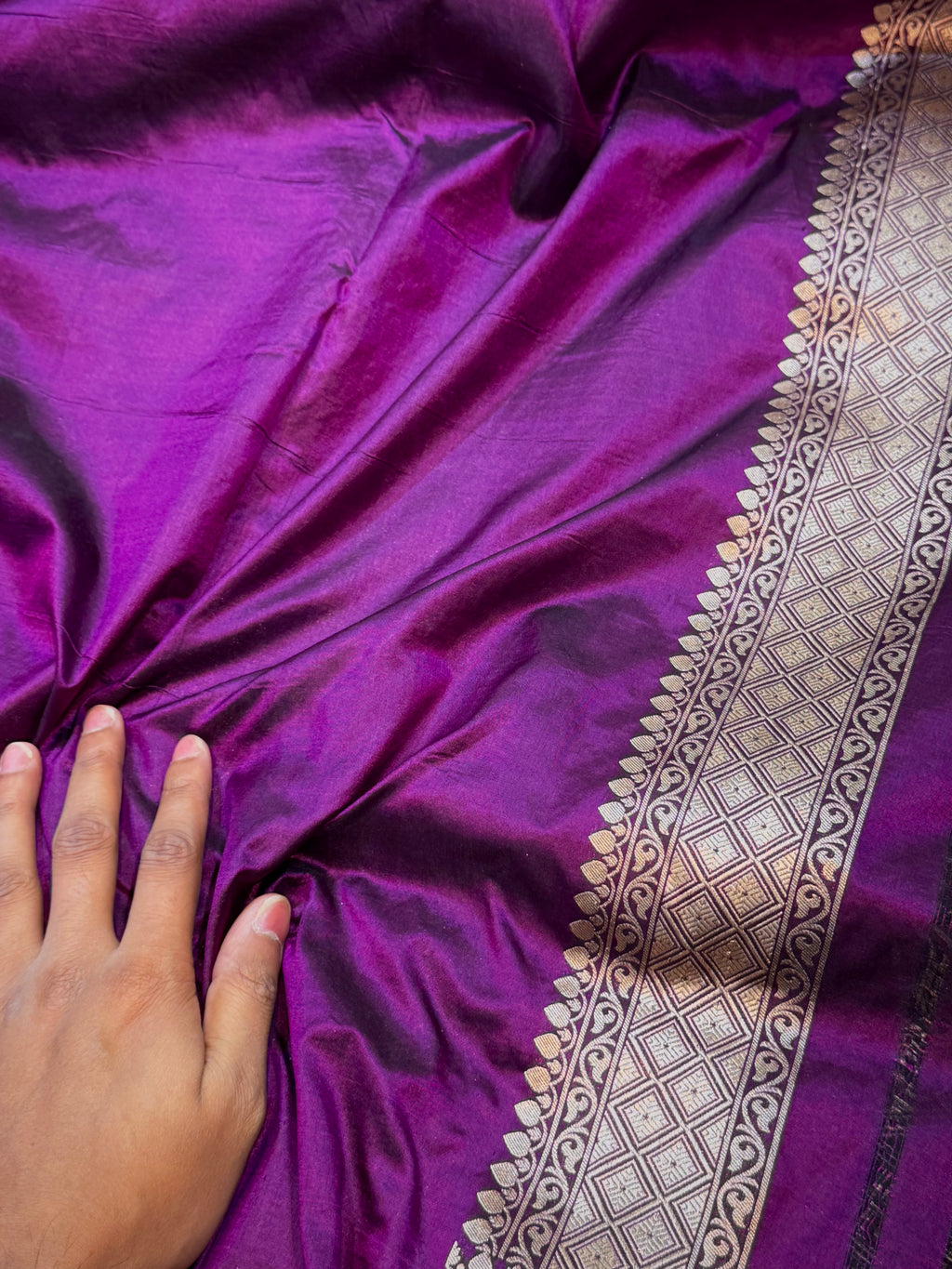 Wine Purple 100% Pure Banarasi Katan Silk Saree