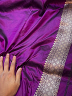 Wine Purple 100% Pure Banarasi Katan Silk Saree