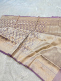 Diamond Lavender 100% Pure Tissue Silk Banarasi Partywear Saree