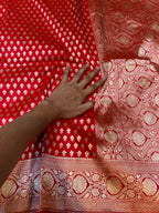 Prebook | Red Pure Banarasi Katan Silk Saree