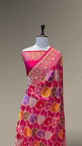 Rani Pink 100% Exclusive Pure Banaras Katan Silk Rangkaat Saree