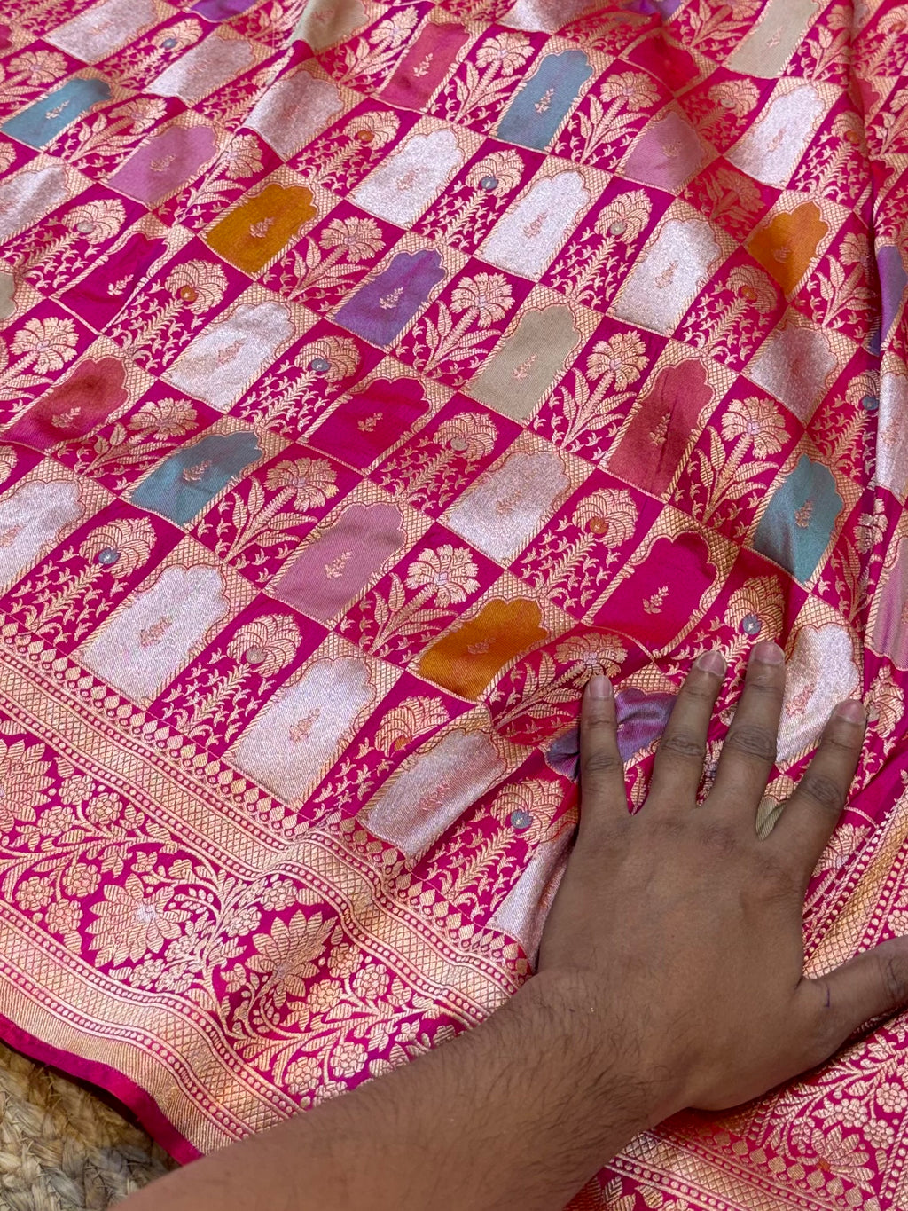 Prebook | Rani Pink 100% Pure Banaras Katan Silk Rangkaat Saree