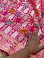 Prebook | Rani Pink 100% Pure Banaras Katan Silk Rangkaat Saree