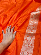 Fanta Orange 100% Pure Banarasi Katan Silk Saree