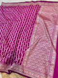 Magenta Pink Banarasi SemiKatan Silk Partywear Saree