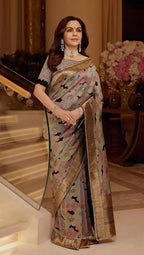 Neta Ambani Inspired | Black 100% Exclusive Pure Banaras Katan Silk Rangkaat Saree