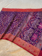 Purple 100% Pure Ektara Banarasi Kora Jamdani Saree