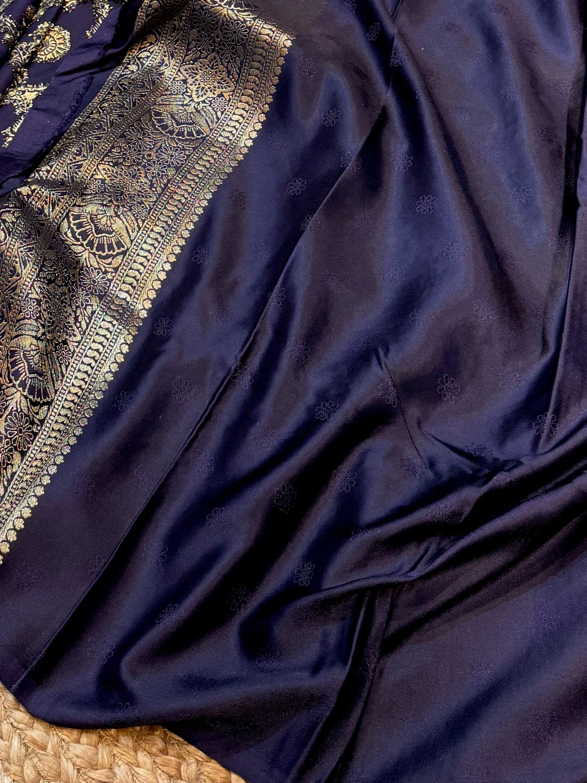 Deep Purple Banarasi Soft Mashru Silk Partywear Saree