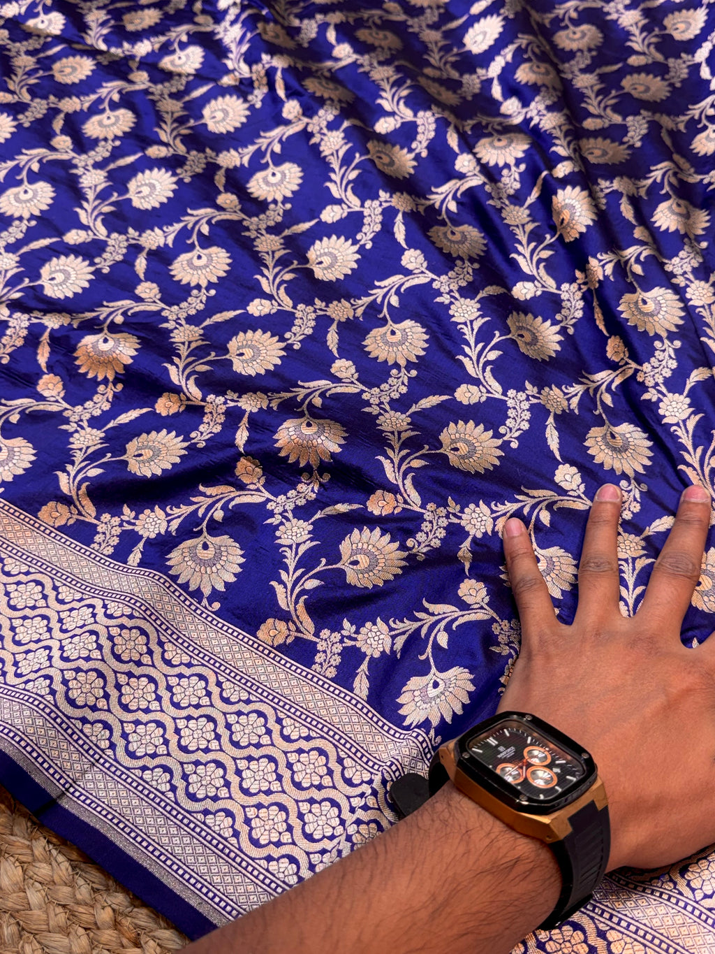 Royal Blue 100% Pure Banarasi Katan Silk Saree